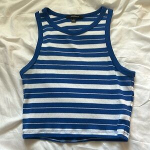 Blue stripped crop top